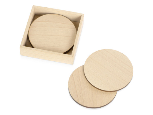 Набор круглых костеров на подставке Drink (натуральный)